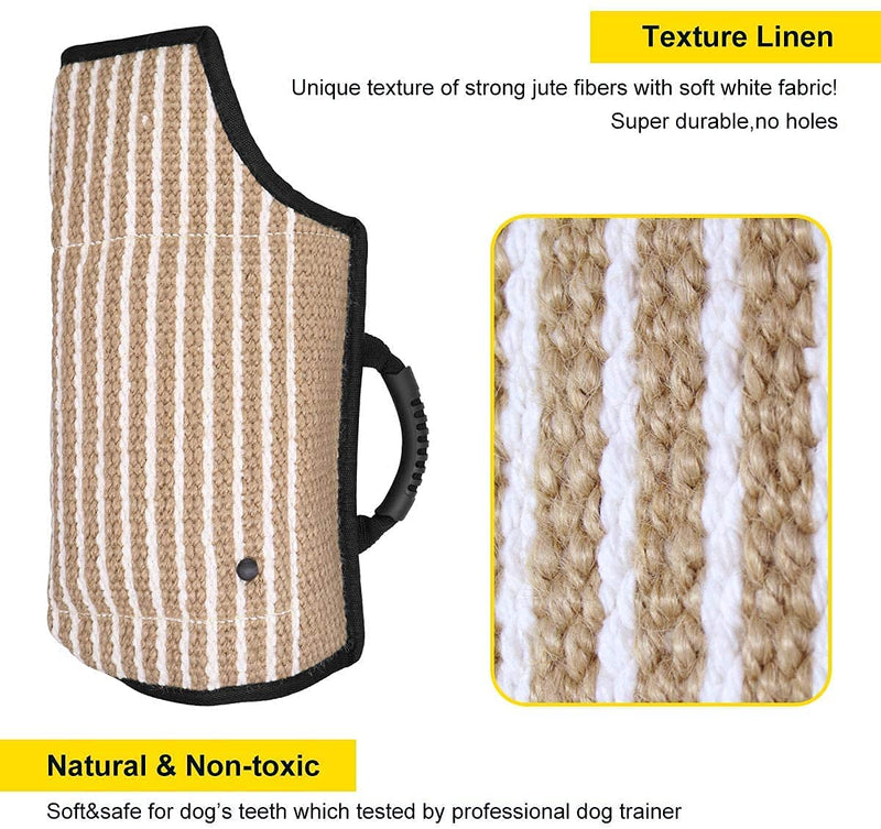 Dog Bite Sleeve Training Protection,Bite Protection Sleeve,Soft Jute Cover for Bite Protection Sleeves Handmade with a Handle for Dog Training- Black - PawsPlanet Australia