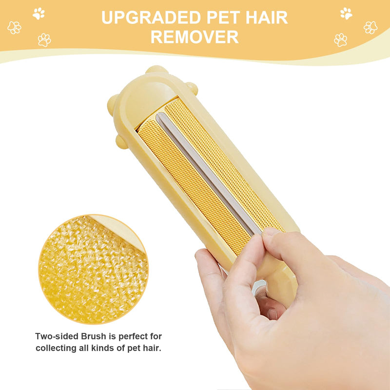 MEYDLL Pet Hair Remover Lint Roller Lint Roller for Cat Hair and Dog Hair Lint Brush Reusable Pet Hair Remover Brush for Pet Hair Dog Hair Cat Hair Lint Roller for Sofa Bed Yellow - PawsPlanet Australia