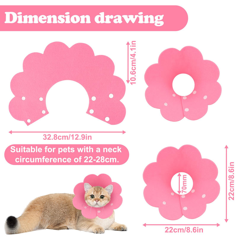 Pack of 2 cat collars made of felt, cat collars, adjustable, pet collar, anti-licker, soft cat collar for protection, wound healing for small dogs and cats - PawsPlanet Australia