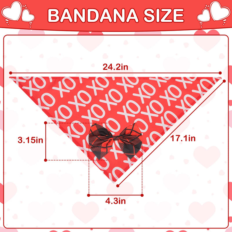 Valentine's Day Dog Bandanas with Bowtie, 2 Pack Soft Breathable Pet Triangle Scarf Bibs for Small Medium Dogs, and Cats - PawsPlanet Australia