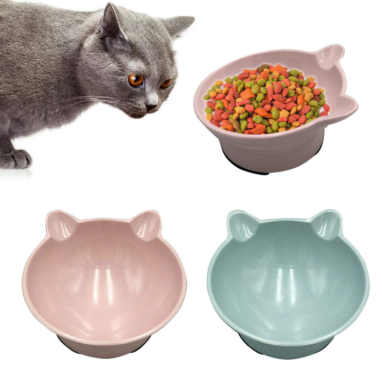 None/Brand Mousyee Raised Cat Feeding Bowls, Cat Bowl Tilted Cat Feeding Bowl with Anti Slip Silicone Feet Cat Water Bowl Durable Easy to Clean Multi-purpose Pet Feeding Bowl for Cats (Pink) Pink - PawsPlanet Australia