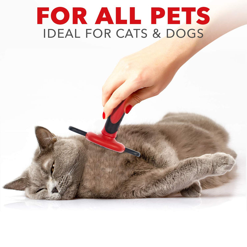 [Australia] - PET PULL Pet Grooming Brush - Professional Deshedding Tool for Dogs & Cats - Reduces Shedding Up to 95% - Pet Knot Detangler Comb w/Anti-Slip Handle & Detachable Head - Long & Short Dead Hair Remover 