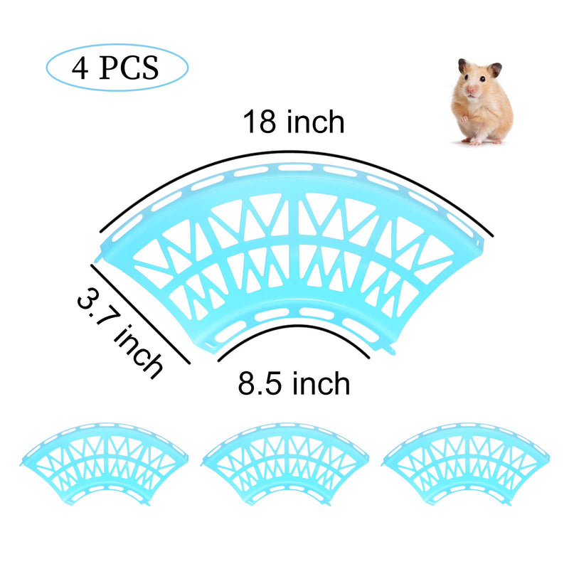 WishLotus Hamster Track 4Pcs, Hamster Jogging Exercise Ball Track Detachable DIY Hamster Running Track Doing More Activities Plastic Hamster Ball Track for 12cm, 14cm, 16cm, 18cm Running Balls Blue - PawsPlanet Australia