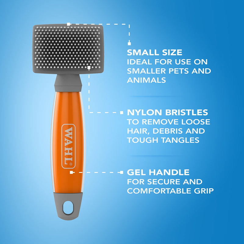 Wahl Small Nylon Slicker Brush, Professional Grooming Brush, Pet Brush for Dogs and Cats, Grooming Tools for Pets, Slicker Brushes for Long Short Haired Animals, Gel Handle - PawsPlanet Australia