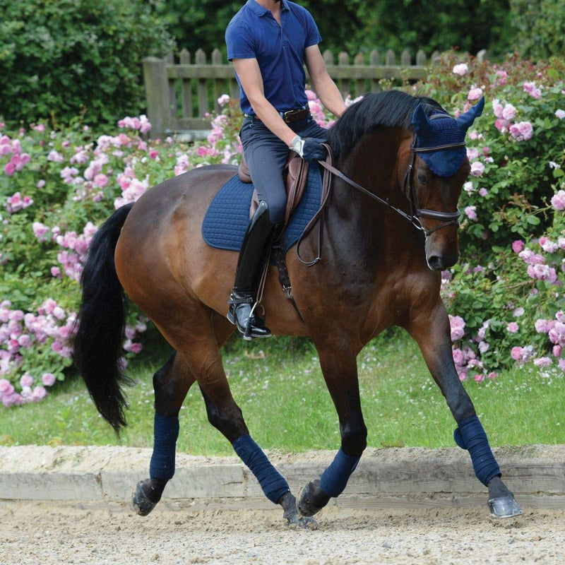 Weatherbeeta Prime Jump Shaped Saddle Pad - Navy - Breathable - Jump Saddle Pad Full Black - PawsPlanet Australia