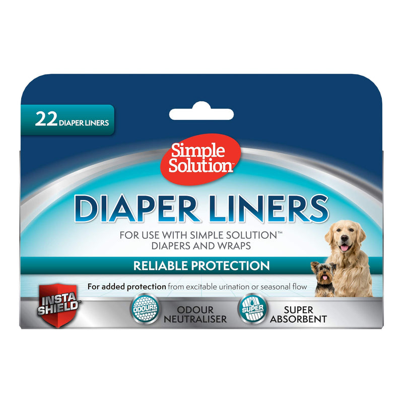 Simple Solution Disposable Dog Diaper Liners Ultra-Absorbency, Pack of 22 - PawsPlanet Australia