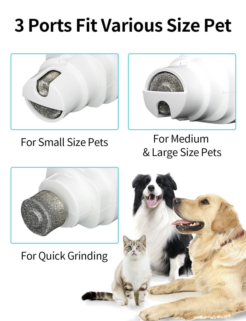 Kiket Dog Nail Grinder, Electric Pet Paw Trimmer Ultra-Quiet Cat Nail Grinder Painless Claw Grooming for Small Large Medium Dogs & Cats, 10 Hours Working Time, Rechargeable, White - PawsPlanet Australia