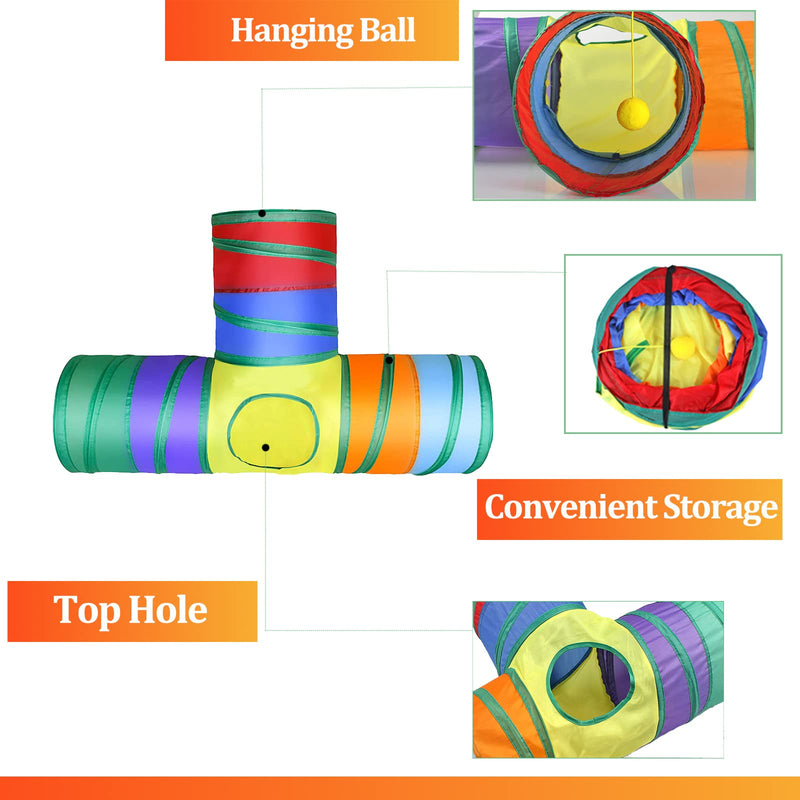 HERCOCCI Bunny Tunnels and Tubes, Collapsible Rabbit Hideout Tunnel Small Animal Activity Toys for Rabbits Bunnies Guinea Pigs Ferrets Kitty Puppy 3 Ways - PawsPlanet Australia