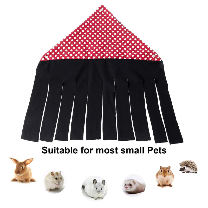 Xinstroe Corner Fleece Forest Hideout for Guinea Pigs, Ferrets, Chinchillas, Hedgehogs, Dwarf Rabbits and Other Small Pets(Red) Red - PawsPlanet Australia