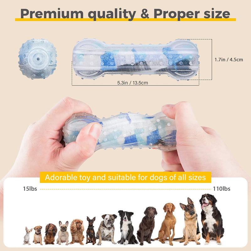 WeinaBingo Dog Chew Toys, Durable Rubber Dog Toys for Aggressive Chewers, Bones Tough Toys for Training and Cleaning Teeth, Interactive Dog Toys for Small/Medium/Large Dog Camouflage Blue - PawsPlanet Australia