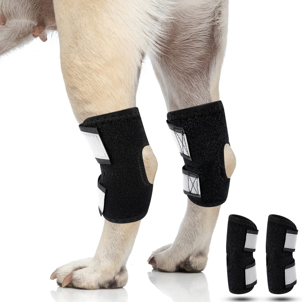 Talltalk 1 Pair Short Rear Leg Hock Brace Canine Dog Leg Brace for Rear Leg Dog Knee Brace Dog Leg Sleeve Hind Leg Joint Compression Wrap with Reflective Strap for Torn ACL CCL Ankle Support (X-Small) X-Small - PawsPlanet Australia