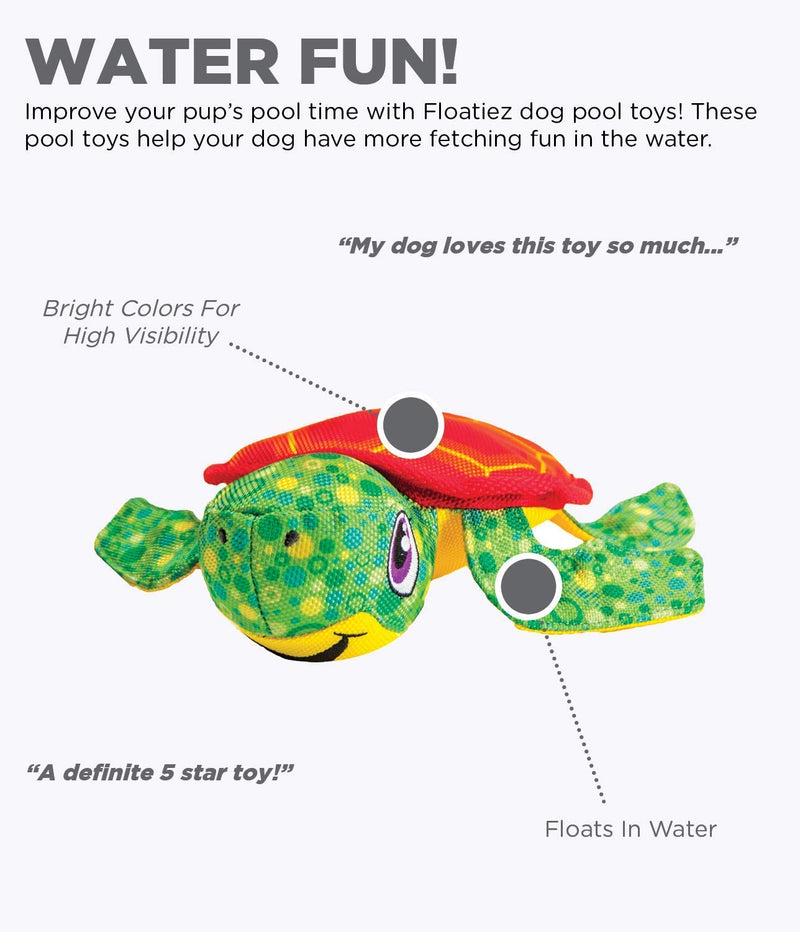 [Australia] - Outward Hound Floatiez Dog Toy - Floating Fetch Pool Toy, Great for Summer Water Fun Turtle 