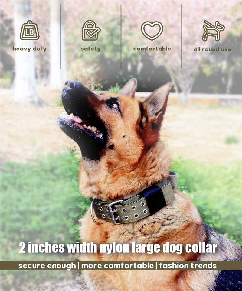 PP COLOR Dog Collar for Large Dogs - 2" Wide Tactical Collars with Handle for Extra Large Breed Dogs , Camo Military Heavy Duty 1/3" Thick Puppy Collar K9 Nylon Pet Collar M Medium - PawsPlanet Australia