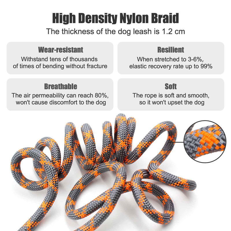 Hands Free Dog Leash(8.5ft) - 8 in 1 Multifunction Nylon Double Leash for Dogs,1.2cm Dog Training Leash with Reflective Stitching, Adjustable Waist Dog Leash Fits All Waist, for Medium Large Dogs - PawsPlanet Australia