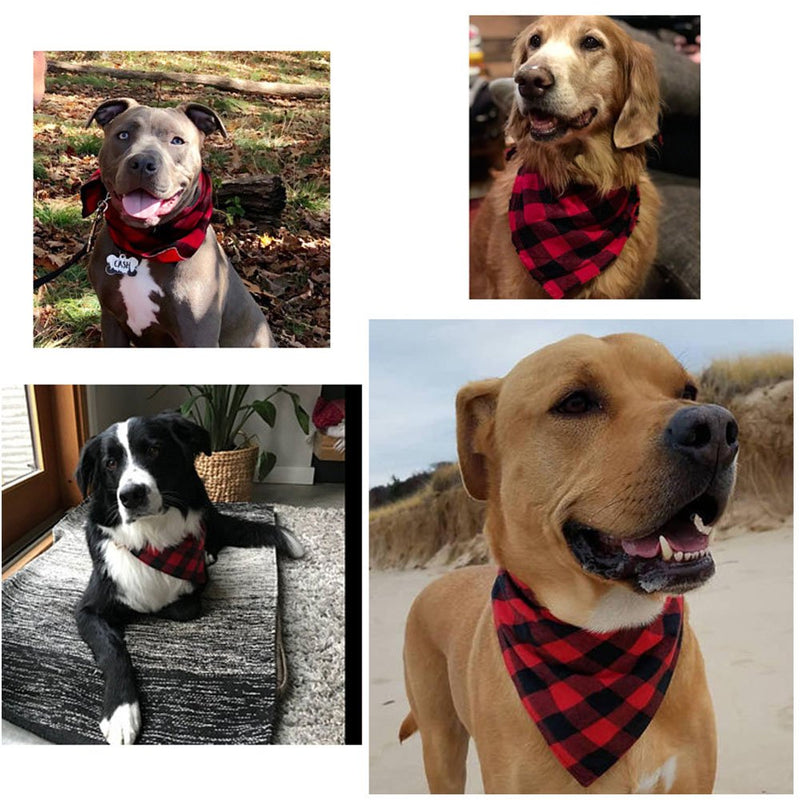 [Australia] - NACOCO Dog Bandana Bibs Pet Plaid Scarf Triangle Head Scarfs Accessories Neckerchief for Small and Medium Dog 1 Pack Red 