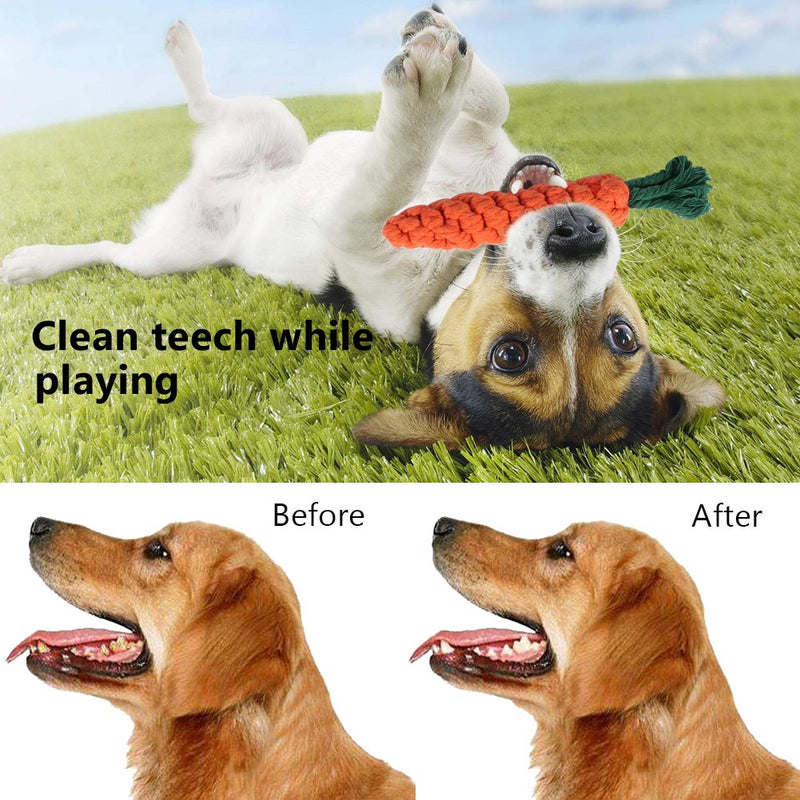 [Australia] - KIPIDA Dog Rope Toys for Small Dog,Dog Chew Toys for Puppy 9 Pack Durable Dog Teething Toys Tough Chewing Dog Rope Toys and Squeaky Toys Puppies Teething Chew Toys Training Dog Toys for Small Dogs 