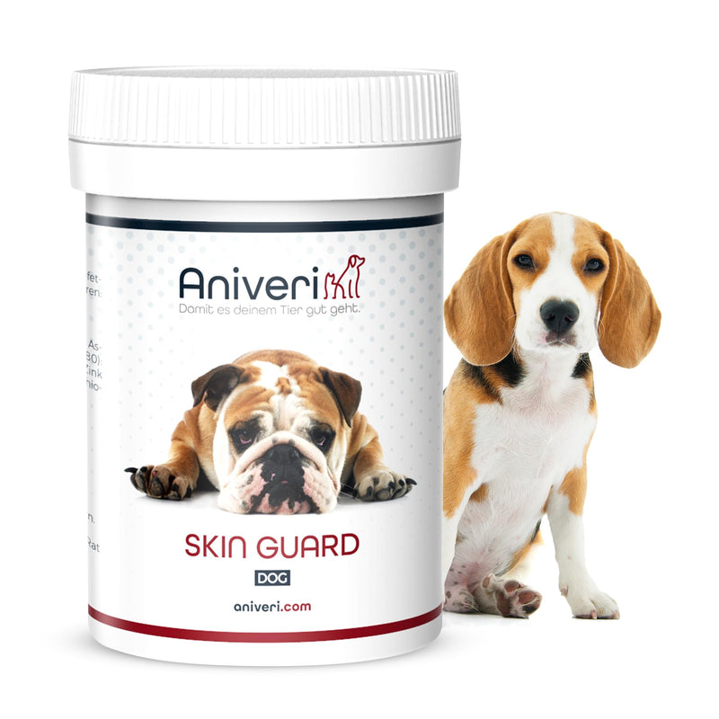 Aniveri - Skin Guard Vitamins for Dogs, grooming dog powder for dog food, skin care products for dogs, vitamin complex against itching and hair loss, enriched with Omega 3 for dogs, 150g fur - PawsPlanet Australia