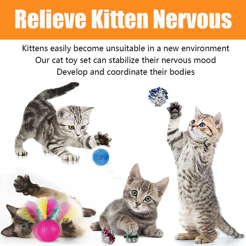 Cat Toy Set with Cat Tunnel Interactive Cat Toy for Kittens (22 Pieces) I-Shape - PawsPlanet Australia