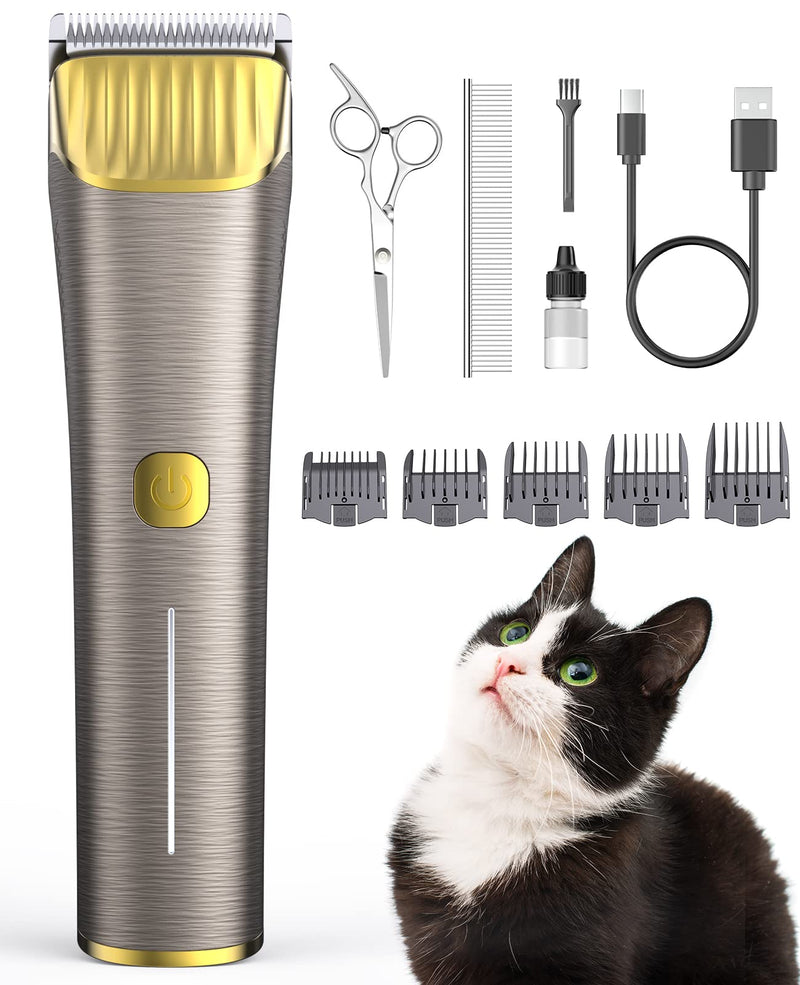 oneisall Cat Clippers,Low Noise Cat Grooming Clippers for Matted Long Hair,2 Speed Cordless Pet Clippers Kit for Cats Dogs and Pets (Black) Black - PawsPlanet Australia