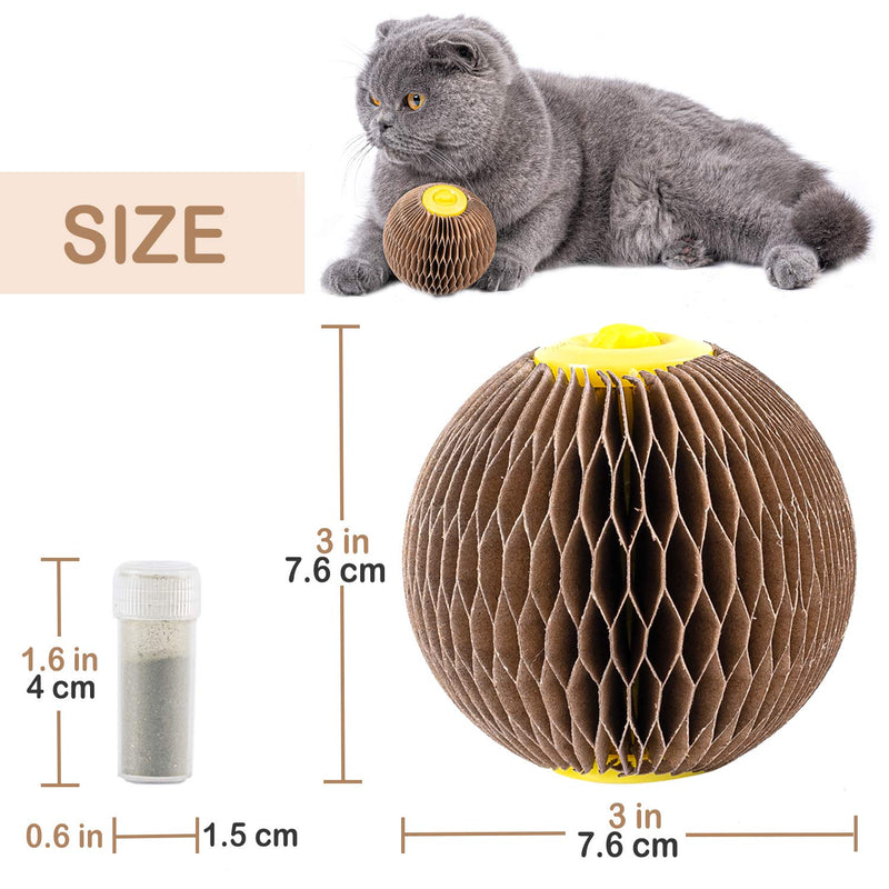 [Australia] - ARELLA Catnip Ball Toy for Cats Catnip Refillable Scratcher Ball Kitty's Faithful Playmate Reduce Obesity and Loneliness CSB01BR 