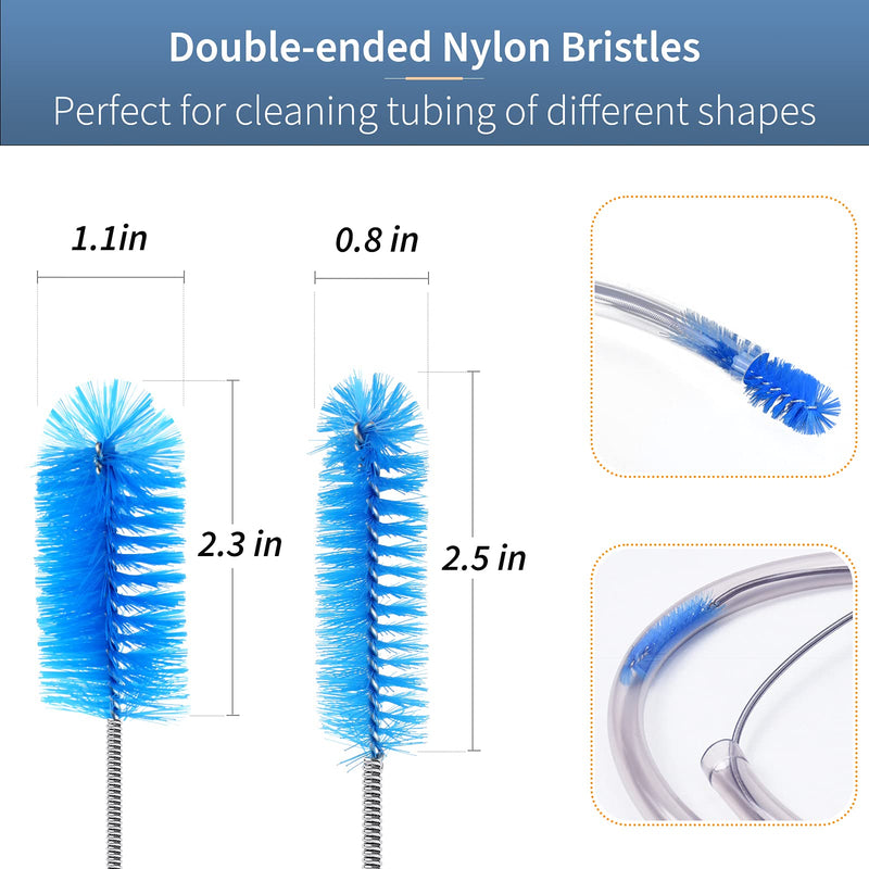 Pawfly Aquarium Filter Brush Flexible Long Stainless Steel Bristles Tubing Pipe Cleaner for Fish Tank or Home Kitchen 3 Pack - PawsPlanet Australia