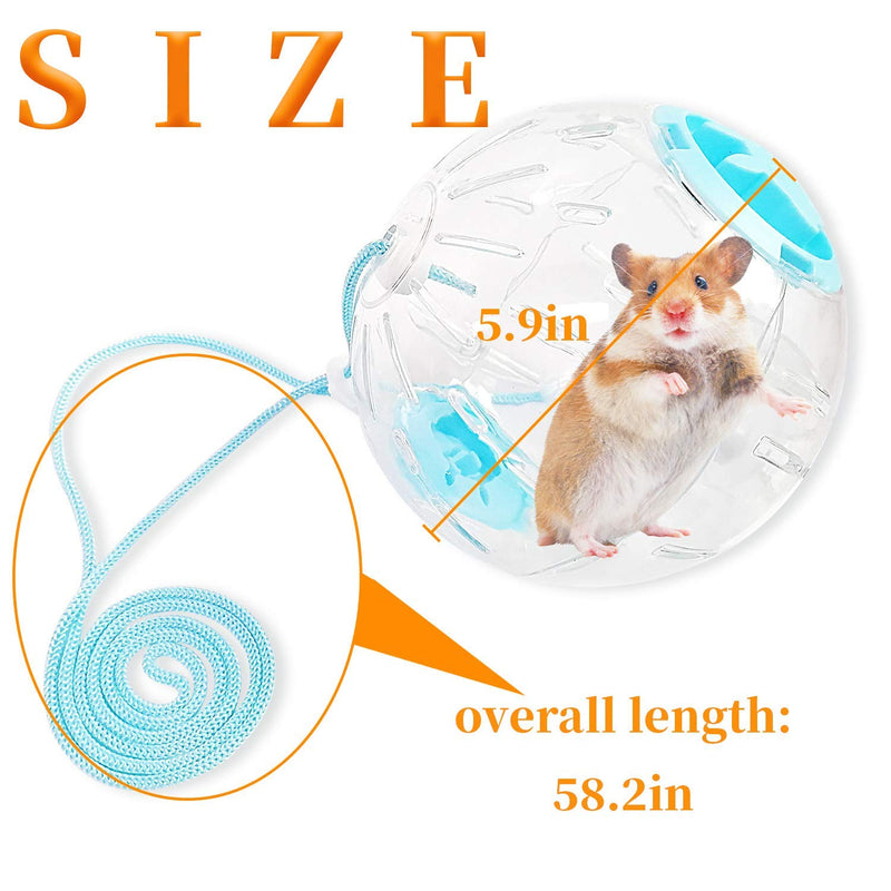5 Inch Hamster Mini Runner Exercise Ball Kit, Portable Silent Clear PP Safe Material Adjustable Running Sport Wheel Toys for Small Mice Rat Gerbil Rodent or Other Small Animals - PawsPlanet Australia