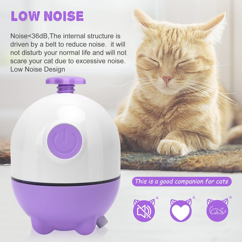 APPLYSU 2 in 1 Interactive Cat Toys for Indoor Cats, 360° Rotating Cat Feather Toy Kitten Toys, Shutdown Automatic Cat Laser Toy with Many Replacement Purple - PawsPlanet Australia