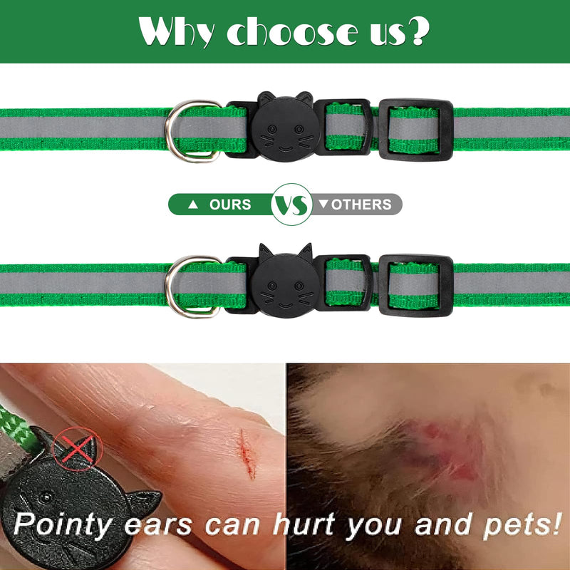 Cat collar with address tag, reflective cat collar with bell and safety clasp, adjustable cat collars for cats, puppies, pack of 12 - PawsPlanet Australia