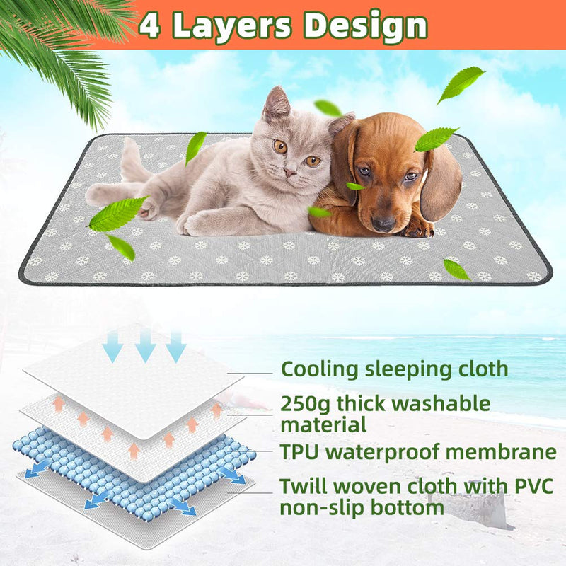 EXPAWLORER Pet Cooling Mat for Dogs Cats, Summer Dog Sleeping Mat Blanket, Waterproof Reusable Dog Pee Pads Medium (22.8*34.6in) - PawsPlanet Australia