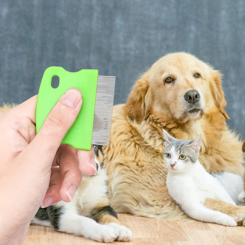 3 Pcs Flea Combs, Stain Remover Pet Combs for Cat Dog Fleas Lice Tear Fine Tooth Grooming Removal Tool, green - PawsPlanet Australia