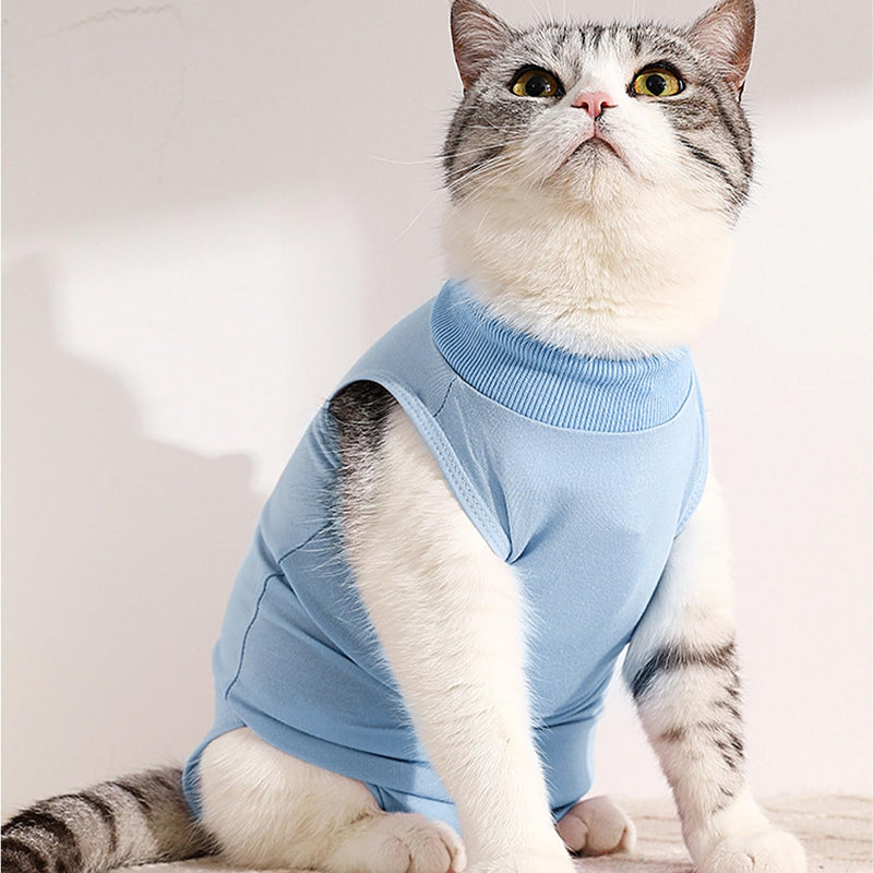 MEMOFYND 1 Piece Blue Cat Grooming Suit, Blue Cat Jumpsuit, Cat Recovery Suit, Anti-Leak Pajamas, Suitable for Surgery and Medication, Ideal for Kittens. - PawsPlanet Australia