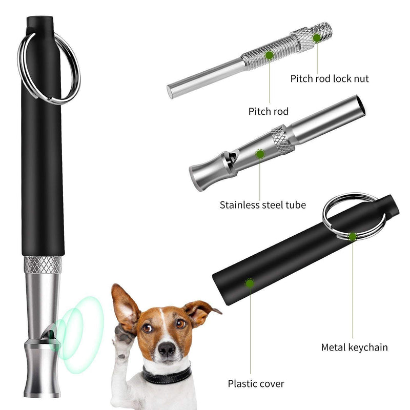 Nilook Dog Whistle, Dog Whistle Stainless Steel Ultrasonic Professional Adjustable Frequencies & Free Lanyard Strap(2Pack) - PawsPlanet Australia