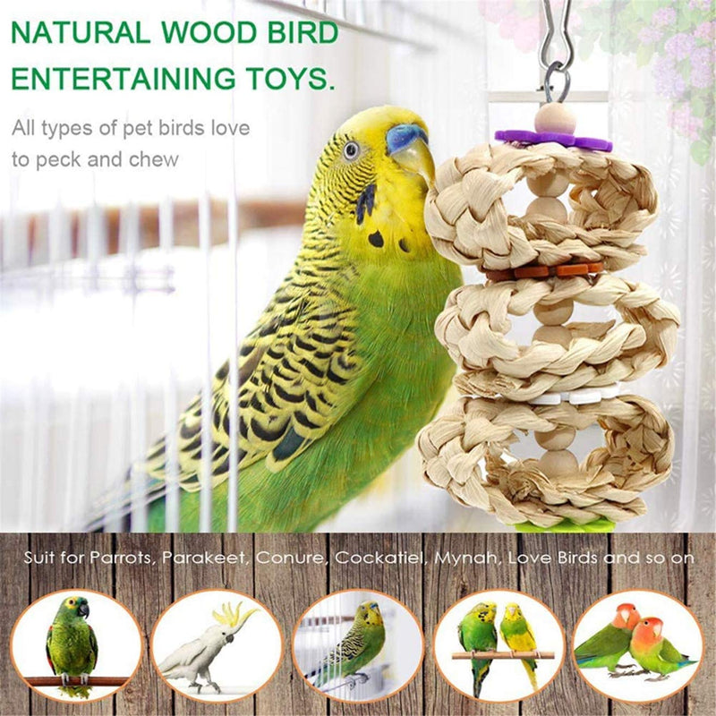 Miumiu Parrot Toys, 8Pack Parrots Cage Toys Bird Chewing Toys Bells Hanging Swing Shredding Chewing Toy for Small Parrots, Parakeets, Cockatiels, Budgie, Conures, Macaws, Love Birds, Finches, Mynah - PawsPlanet Australia