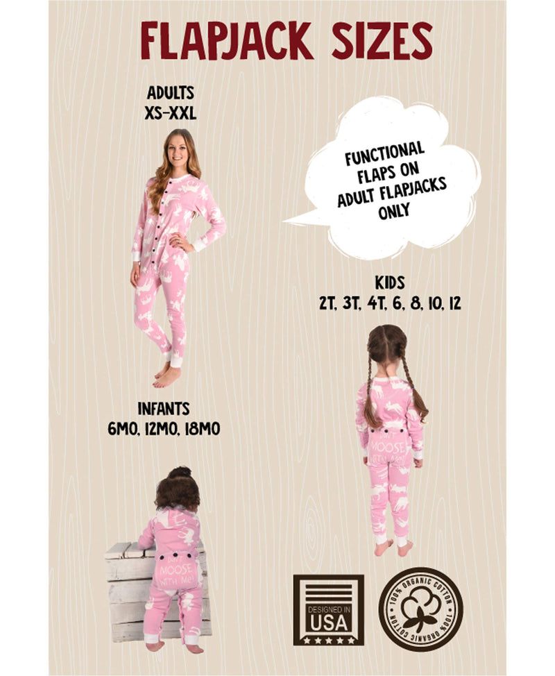 [Australia] - Lazy One Flapjacks, Matching Pajamas for The Dog, Baby & Kids, Teens, and Adults Classic Moose Pink Flapjack Onsie Youth 6 