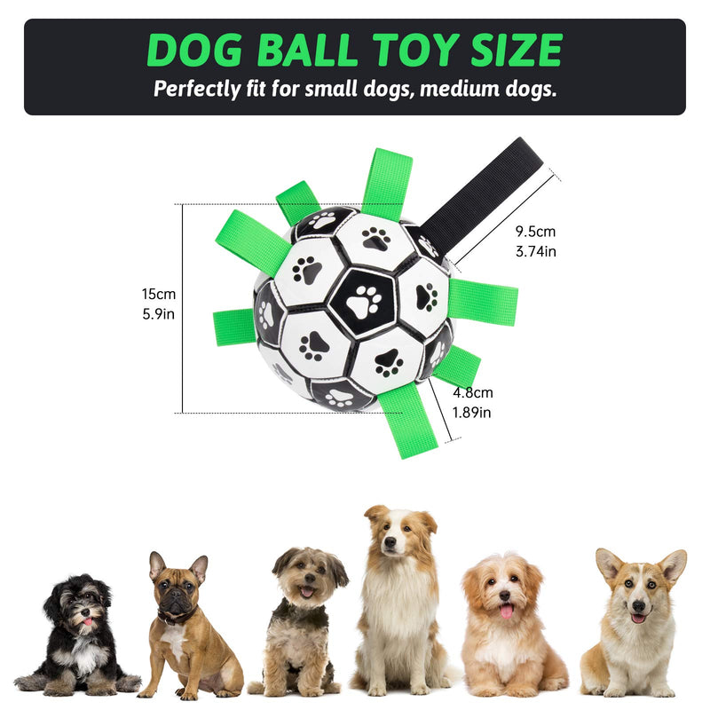 Dog Ball Toy, HONEYWHALE Dog Soccer Ball with Grab Tabs Interactive Dog Toys with Ball Pump and Needle 6 inch Durable Dog Toy for Small Medium Dogs - PawsPlanet Australia