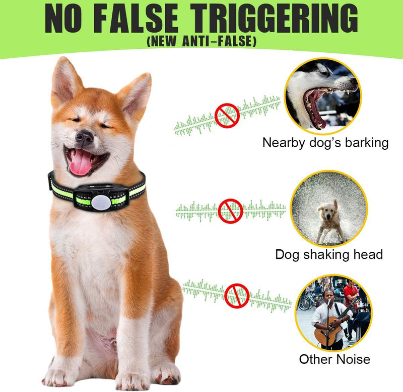 T6 Dog Bark Collar for Small to Large Dogs, No Shock Smart Chip Adjusts to Stop Barking in 1 Minute - Highly Effective Vibration and Sound Stops Barks Fast with No Pain - Safe, Anti-Bark Device - PawsPlanet Australia