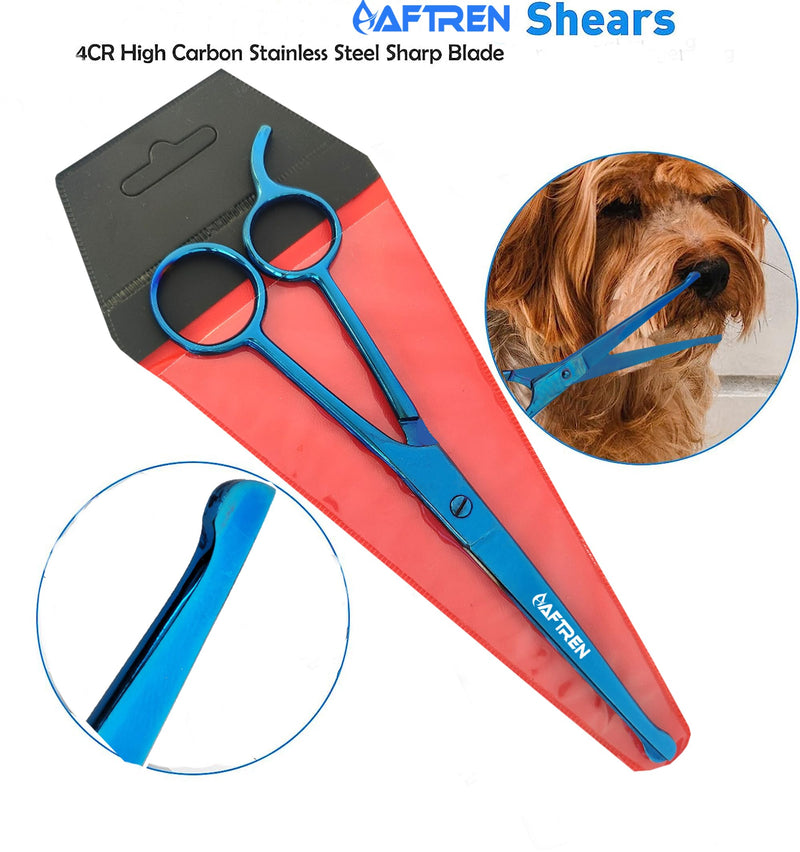 Pet Dog Grooming Trimmer Scissors, Curved Hair Paw Scissors, Round Tip Safety Scissors, Stainless Steel for Dogs and Cats (8 Inch) - PawsPlanet Australia
