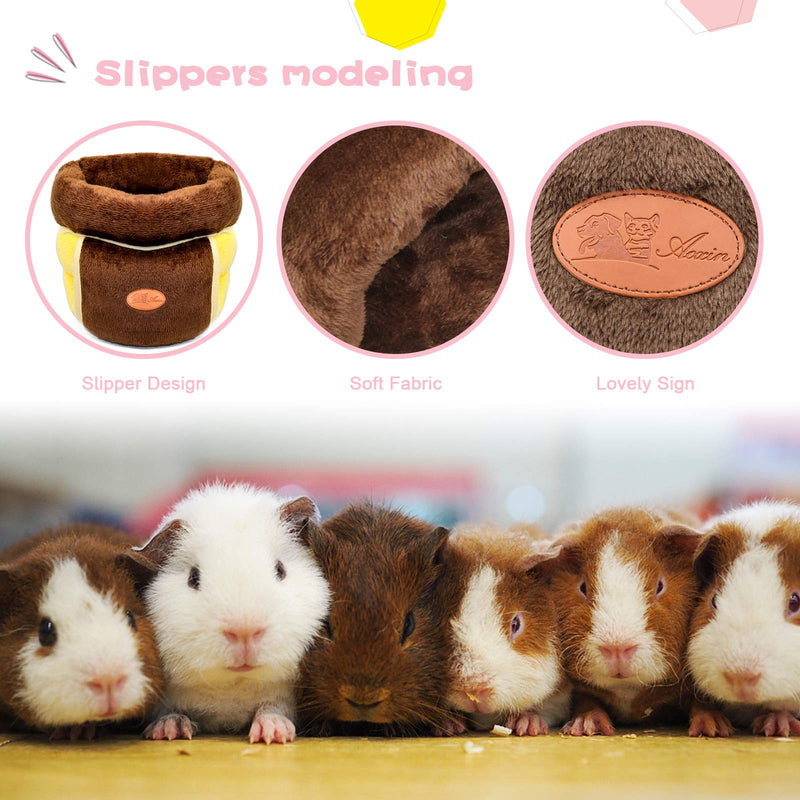 YUEPET Guinea Pig Bed Cuddle Cave Warm Fleece Cozy House Bedding Sleeping Cushion Cage Nest for Small Animal Squirrel Chinchilla Hedgehog Cage Accessories Brown - PawsPlanet Australia