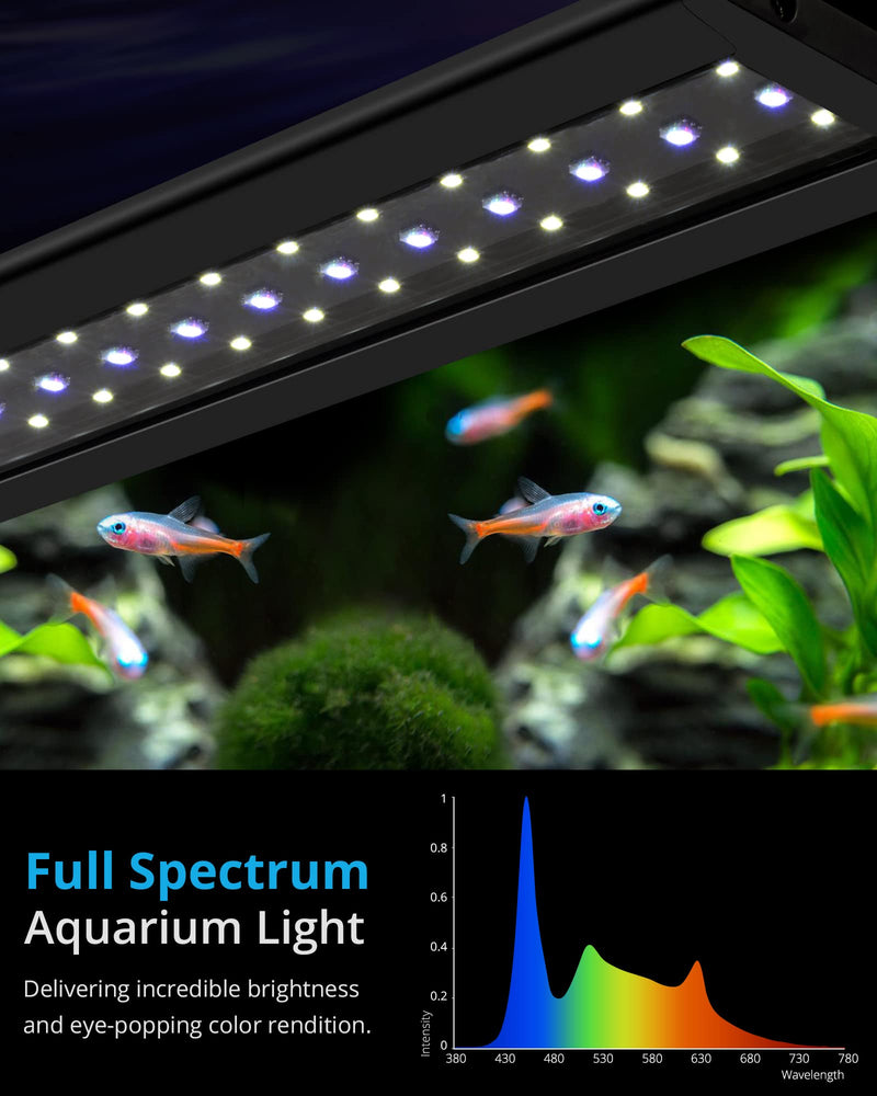 NICREW AquaLux 24/7 LED Aquarium Light, Freshwater Fish Tank Light for Planted Aquariums, 24 Hours Lighting Cycle and Automatic Timer Function, 12-18 Inches, 9 Watts 12 - 18 in - PawsPlanet Australia