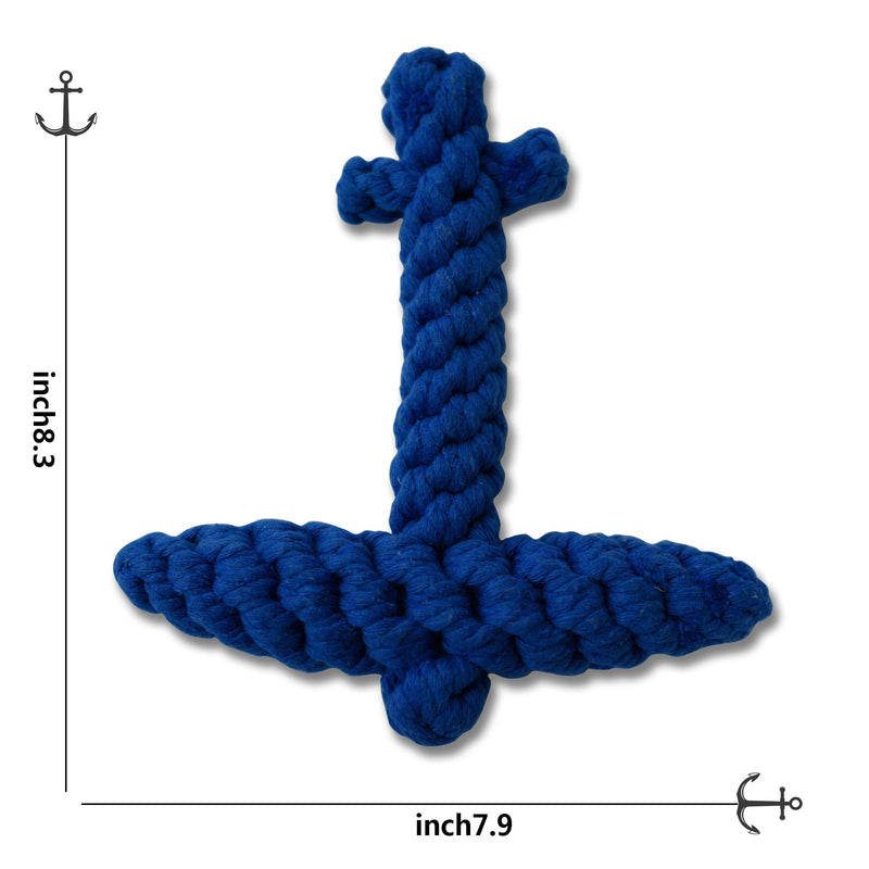 2 Pack Nautical-Themed Dog Toys Rudder and Anchor Cotton Rope Dog Dental Chew Toy Safe Durable Handwoven Chewing and Teething Cleaning Toys for Puppy Pet Gift Set - PawsPlanet Australia