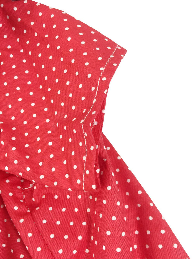 [Australia] - HOODDEAL Red Dog Shirt Polka dot Soft Casual Gentle Dog Western Shirt Dog Clothes Dog Cotton Shirt + Dog Wedding Tie Small 