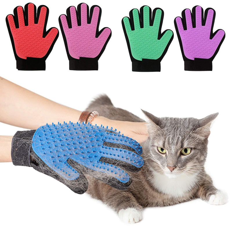 SA Products Pet Grooming Glove - Right Hand Silicone Brush & Wash Mitt for Dog, Cat, Horse - Gentle Hair Remover & Deshedding Tool - Can Work as Fur Removal for Carpet, Couch, Clothes, Blanket - Red - PawsPlanet Australia