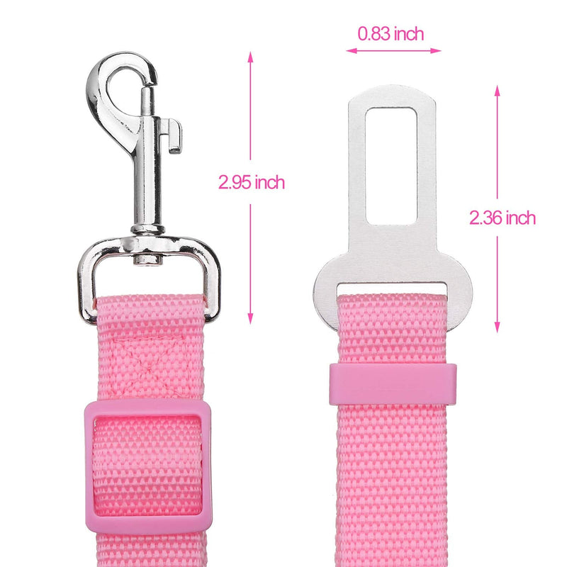 Elisel 2 Packs Adjustable Length Pet Dog Cat car seat Belt Pet seat Belt Pet Accessories for Dogs Cats and Pets Black Pink - PawsPlanet Australia