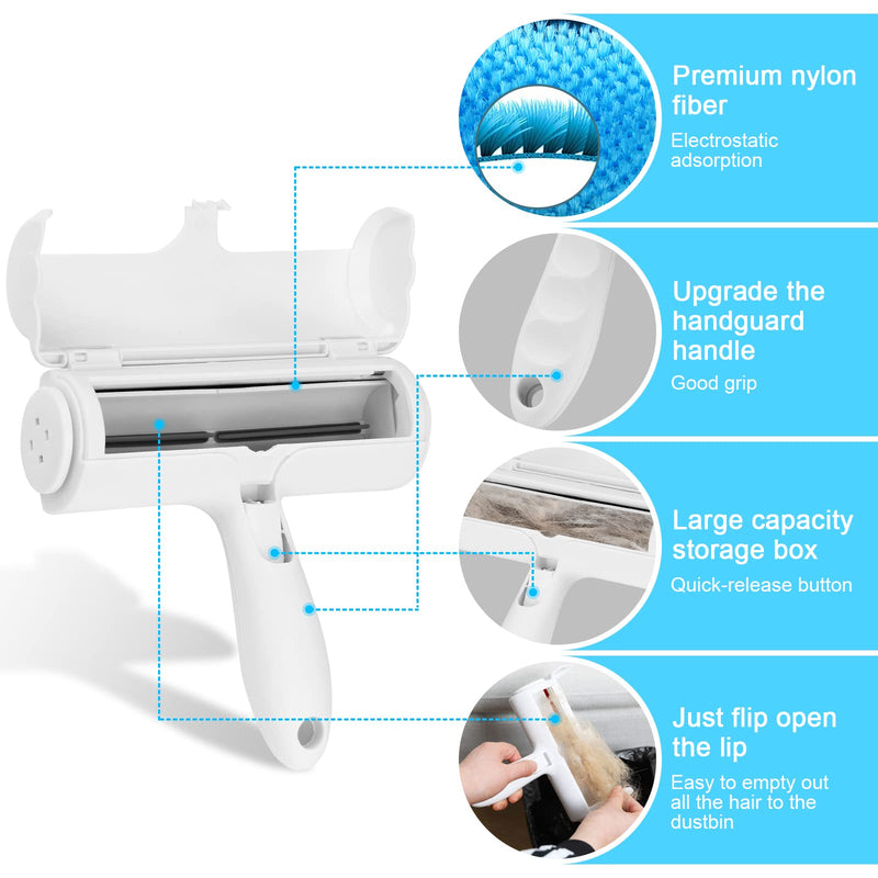 flintronic animal hair remover lint roller, lint roller for animal hair, lint roller for pet hair, lint brush, lint roller for dog hair, cat hair, reusable on sofa, clothing, carpet, furniture #1 blue - PawsPlanet Australia