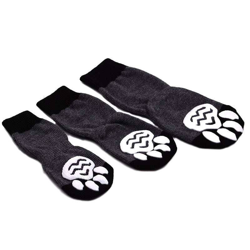 EXPAWLORER Anti-Slip Dog Socks for Indoor Wear, Paw Protection L Black - PawsPlanet Australia