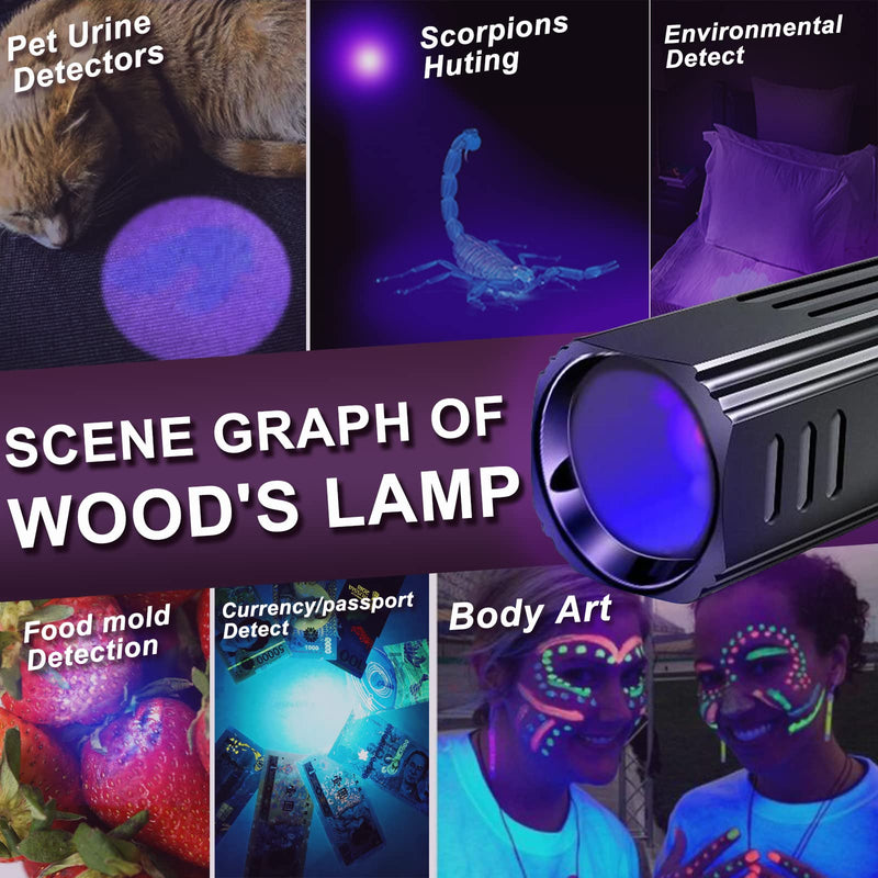 Wood's Lamp pet cat, dog Wood's Black light Flashlight cat Ringworm Detector,Doctor Pet Urine Detector,for Analyzing Skin Dog Cat Care Bed Bug Inspect. - PawsPlanet Australia