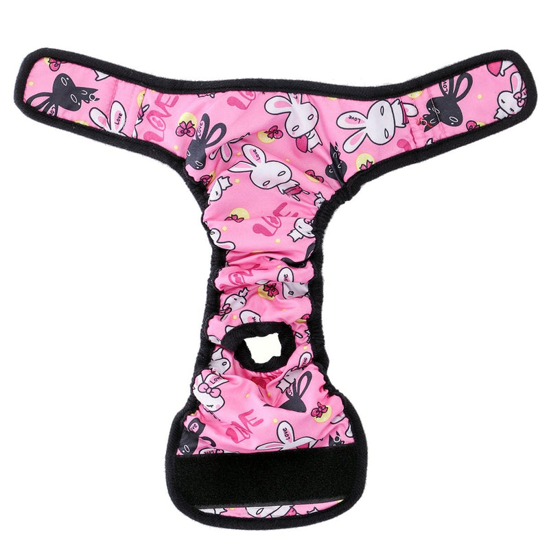 [Australia] - IBLUELOVER Reusable Female Dog Diapers Durable Dog Wraps Shorts Pets Doggie Diapers Sanitary Pantie Washable Cover Up Panties Size S-2XL M(Waist 15"-18") Pink 