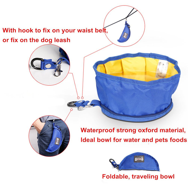 Exblue Collapsible Portable Food Bowl for Pets for Travel Food and Water for Cats Puppies Dogs (Black) Black - PawsPlanet Australia