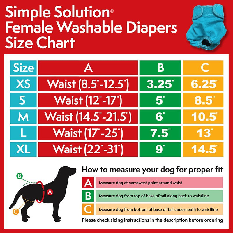 Simple Solution Washable Re-usable Female Dog Diapers | Absorbent with Leak Proof Fit | Excitable Urination or Incontinence | 1 Re-usable Dog Diaper Per Pack - Large - PawsPlanet Australia