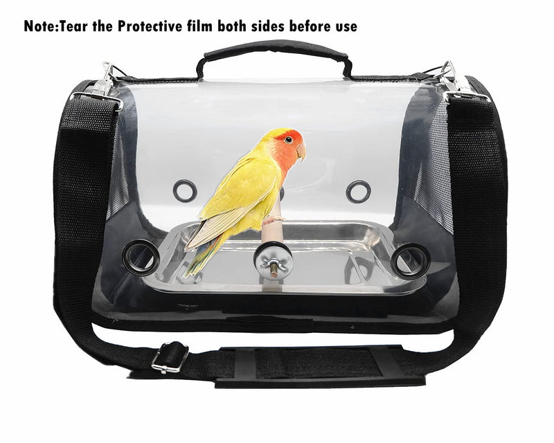 Zanesun Bird Carrier,Portable Pet Bird Parrot Travel Bag Transparent Breathable Cage,Lightweight Pets Birds Travel Cage Small(14inx8inx8in) - PawsPlanet Australia